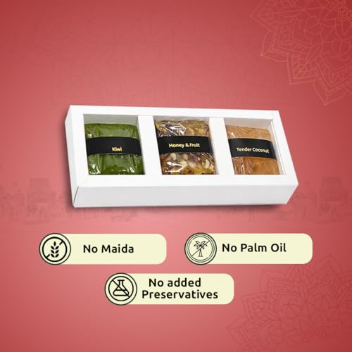 Image of Fulva 3 Assorted Premium Kozhikoden Halwas 200g | Kiwi, Honey Dry Fruit & Tender Coconut Halwa Mix Flavours | Kerala Halwa, Indian Dessert, Mithai, Soft Chewy Sweets, Gift Pack