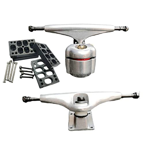 Dasertoe Bogies de Patineta de Surf de Tierra para S6 Resorte Rojo Puente Adaptador para MonopatíN Surfskate, Juego de Juntas Plateadas Cover