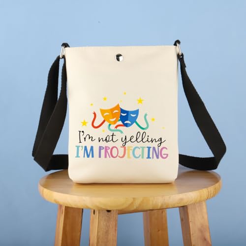 BDPWSS I'M Not Yelling I'M Projecting Acting Thespian Actor Gift Musical Theater Gift Theatre Director Crossbody Bag3