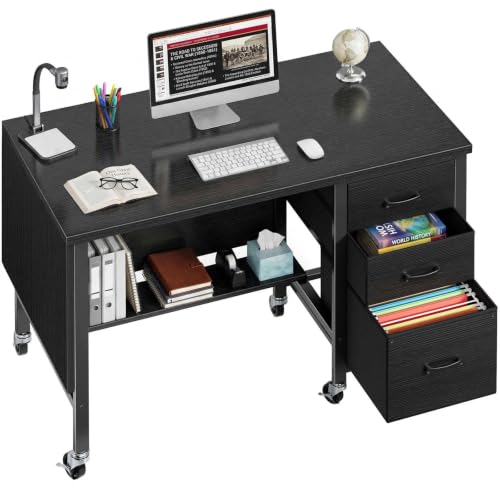 Rolling Teacher Desk with File Drawer
