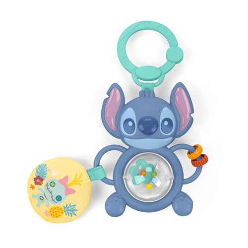Image of Bright Starts Disney Baby Stitch Tummy Tumble Baby Toy - Spinning Bead Chaser Toy, On The Go Travel, Unisex, Stroller Toy for Newborns & Up