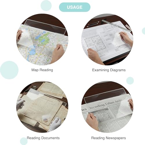 Image of oddpod Big Size A3 Fresnel Lens & Flexible Plastic 3X Magnifying Sheet /Full Page Oversized Magnifier - Large Fresnel Glass.