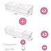 WOWGANISER Drawer Organizer for Makeup Bathroom Organizer, 8 Adjustable Dividers, Clear Plastic, Set of 4 Trays (2 Big and 2 Small) 10.6