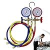 Manifold Gauge Set - AC Manifold Gauge Set, Recharge Measuring Refrigerant Hose for R134A R22, R410, R12 | Automotive AC Diagnostic Tool, Gauge Kit for Car Air Conditioning Repair Pressure Monitoring #5