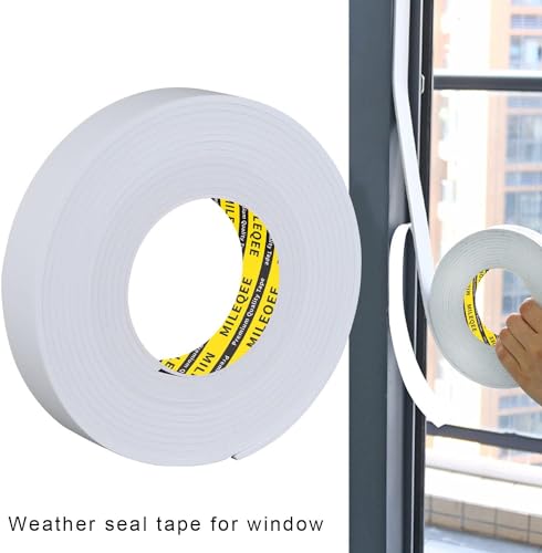 Image of Single-Sided Foam Tape EVA White,2Pack x 2in x 16.4FT | Multipurpose Sponge Sealing Strip Window Door Insulation Table Edge Protector Wall Bumper Guards