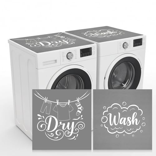 2 Pcs Washer and Dryer Covers for The Top, 27'' x 27'' Diatomite Rubber Washer and Dryer Topper Dust proof Non Slip Quick Drying for Laundry Room Kitchen