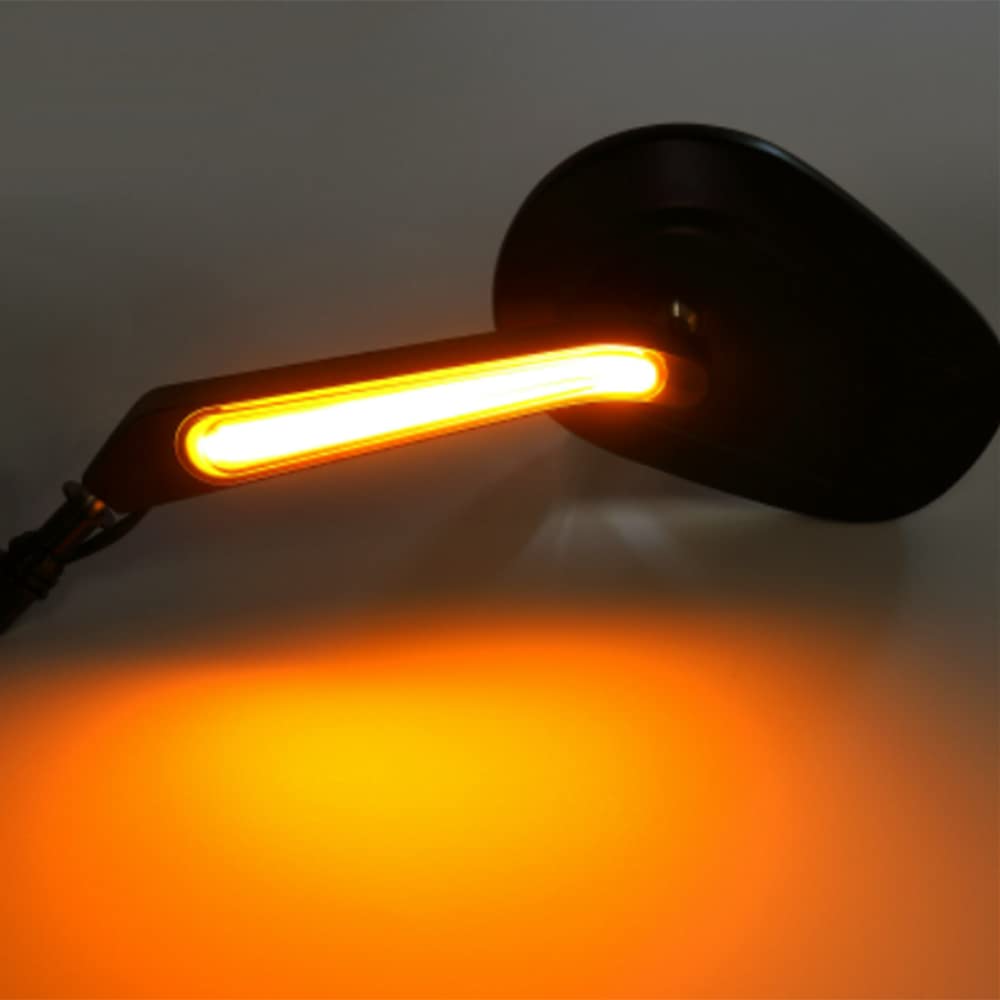 Baceyong 2 lusterko motocyklowe z kierunkowskazem LED do H-arley-David-son, regulowane lusterko wsteczne w kolorze czarnym aluminium HD