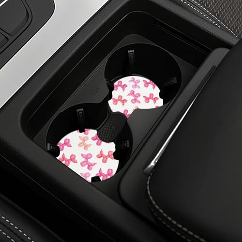 2 piezas posavasos para portavasos de carro rosa con diseño de perrito miniatura 2