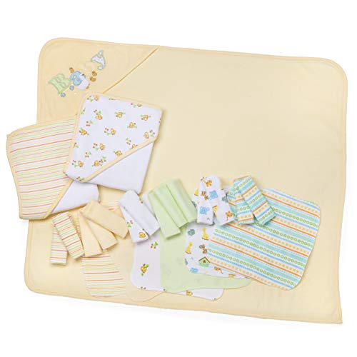 Image of Spasilk 23-Piece Essential Baby Bath Gift Set, Yellow
