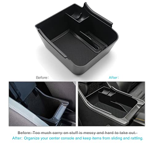 CDEFG Kompatibel mit VW Polo AW Taigo 2018-2024 2025 Mittelkonsole Armlehne Aufbewahrungsbox Handschuhfach Polo 2025 Aufbewahrung Auto Center Console Organizer Tray Polo AW Zubehör (Schwarz)
