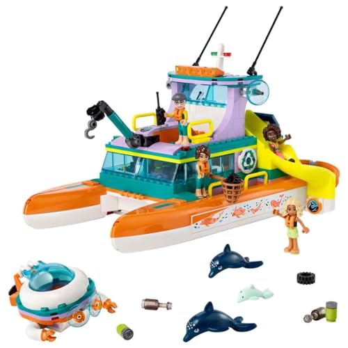 Image of LEGO Friends Sea Rescue Boat 41734 Building Toy Set for Kids Ages 7+ Who Love Creative Play and Sea Life Stories