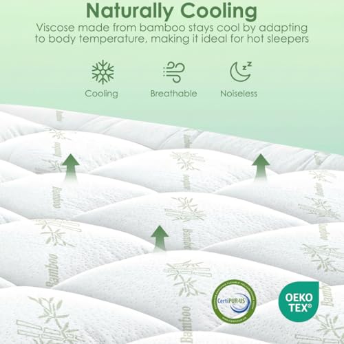 Mattress Topper Viscose Derived from Bamboo, Queen - image 4