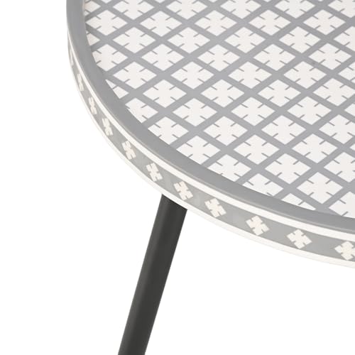 Image of Wakefit Wooden Side Table | End Tables for Living Room & Bedroom | Resin Top Accent Tables with Metal Legs | Modern Space Saving Decor | Premium Sofa Side Tables | Easy Assembly | Moscara