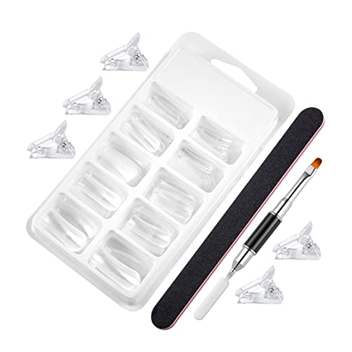 SAFIGLE 1 Juego Kit Completo de Herramientas para Extensión de Uñas con Moldes y Clips de Cristal para Diseño de Uñas Diy