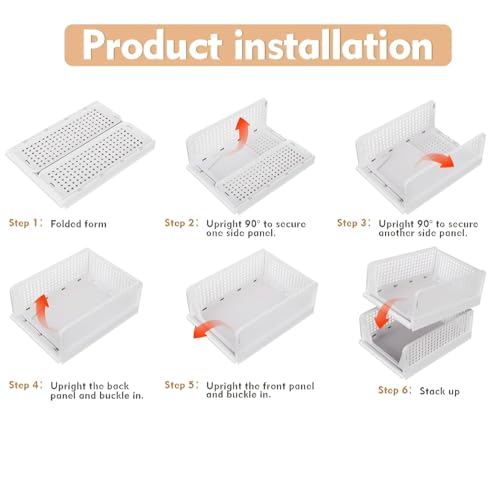 Image of VERAT 1 Pieces Storage and Organisers /Wardrobe Organizer Storage /Plastic Wardrobe /Cloth Adjustable for Foldable /Clothes Organizer Foldable Shirt /Almirah /Cupboard /Cupboard Stackbale Clothes(White)