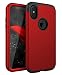 iPhone X 2017 Case, SKYLMW [Heavy Duty] Three Layers Hybrid Rugged Shockproof Armor High Impact Defender Full-Body Protective Case Cover for Apple iPhone X 2017 Release, Red Black