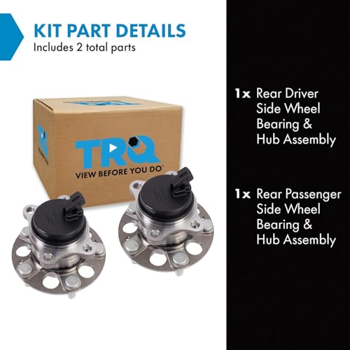 Image of TRQ Rear Left and Right Wheel Bearing and Hub Assembly Set 2 Piece Compatible with 2017-2020 Hyundai Elantra Eco SE Value Edition Limited 2018-2020 Elantra SEL 2018-2022 Kona Front Wheel Drive