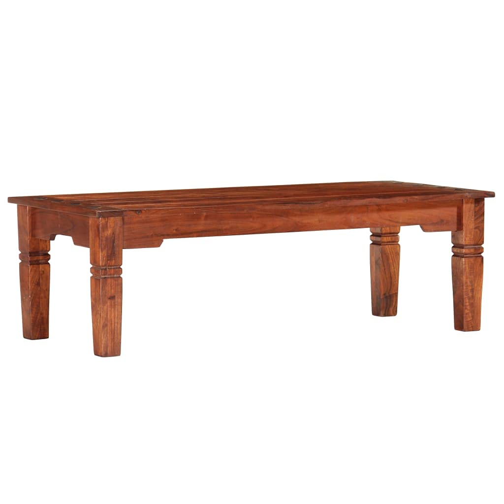 Table basse 110 x 50 x 35 cm en bois d'acacia massif de salon rustique