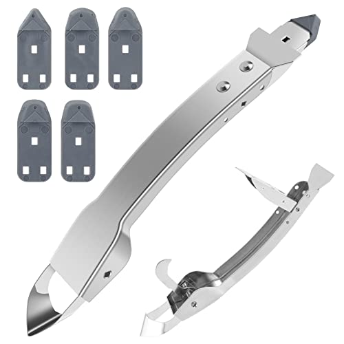 uywapvt Caulking Tool Stainless Steel Caulking Scraper Handheld Labor Saving Grout Removal Tool Portable Sealant Finishing Tool with Silicone Pads for Kitchen Bathroom Window Sink Joint