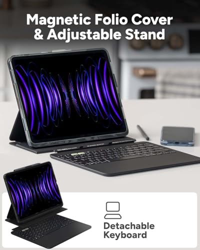 Image of ZAGG Pro Keys 2 iPad Pro 11 inch (M5) / (M4) Keyboard Case - Wireless Keyboard & Detachable Folio Case, Laptop-Style Keys, Multi-Pairing Bluetooth, 6.6 ft Drop Protection, NOT Compatible w iPad Pro Gen 1-4