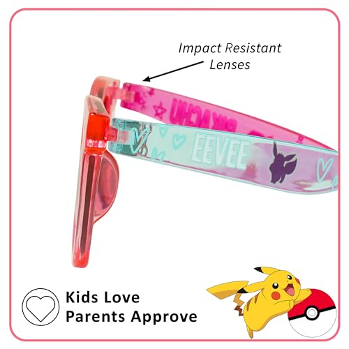 ARKAID Pikachu and Eevee Girls Sunglasses, Official Pink Pokémon Arkaid Shades with UV400, One Size Fits Most Kids4