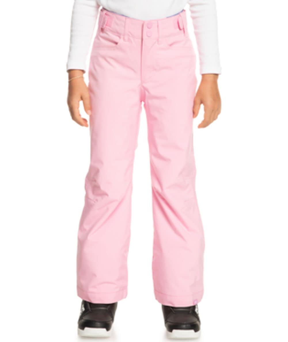 Roxy Girls Backyard Snow Pants with DryFlight Technology, 8/Small, Pink Frosting