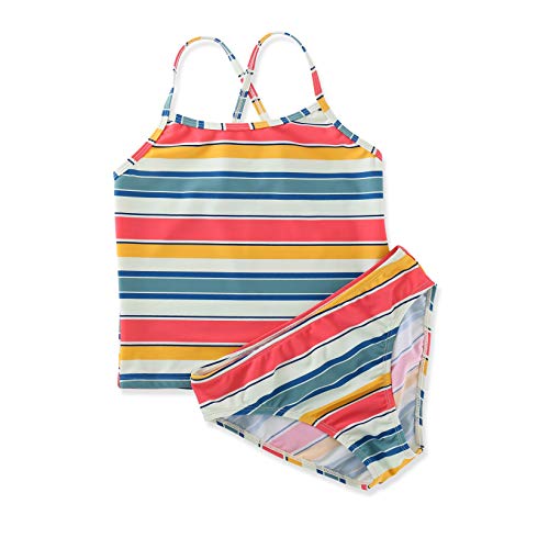 Image of Girls Two Piece Tankini Swimsuit Hawaiian Ruffle Swimwear Bathing Suit Set
