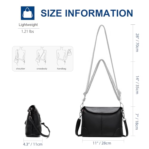 Genuine Leather Crossbody Bags for Women Medium Shoulder Purses Clutch Purses 5