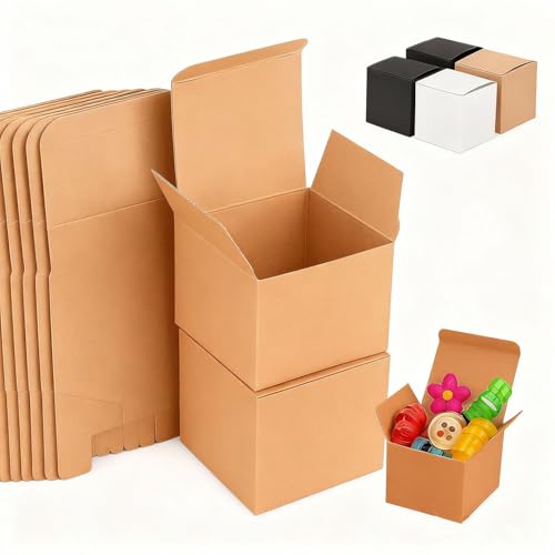 15 cajas de regalo de papel kraft, cajas de cartón con tapa, caja de regalo cuadrada, 15 x 15 x 15 cm, ideal para regalos, fiestas, cumpleaños, bodas
