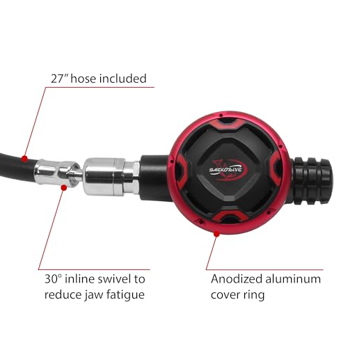 Saekodive SK100 Scuba Regulator Set - Scuba Diving Regulator - Dive Regulator Set with Hose, Piston First Stage, Aluminum Second Stage
