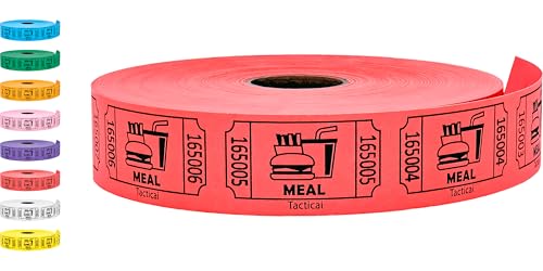 Image of Tacticai 1000 Food & Meal Raffle Tickets, Single Roll, Red
