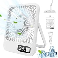 JOPHEK Ventilator, 3000mAh Quiet Table Fan 5 Speed USB Desk Fan Mini Ventilator Einstellbarer Winkel, Ventilator Klein Tischventilator for Office, Bedroom, Camping (Weiß)