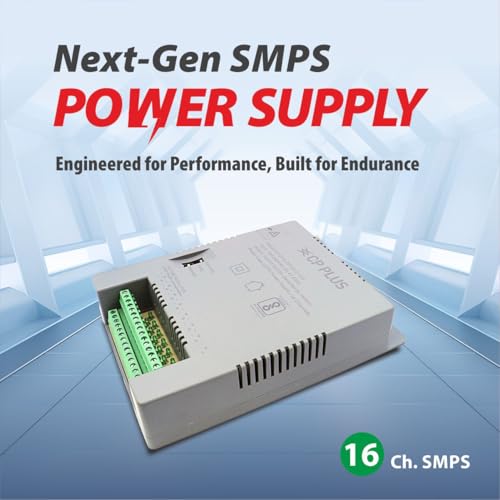 Image of CP PLUS 16 Channel CCTV Power Supply SMPS | 12V 8A High Efficiency Adapter with LED Indicators | EMI Filter | Overload & Short Circuit Protection for Dome, Bullet & PTZ Cameras |CP-DPS-PD16V2-12D