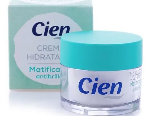 Cien - Crema Facial Matificante 50 ml. Hidratante + Antibrillos. Para Pieles Jóvenes.