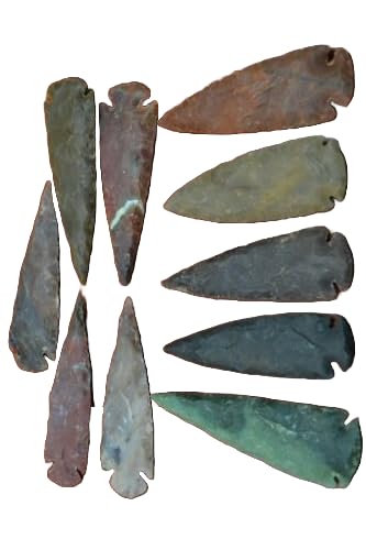 10 PCS ASSORT Agate Stone SPEARHEAD Arrowhead Point 4