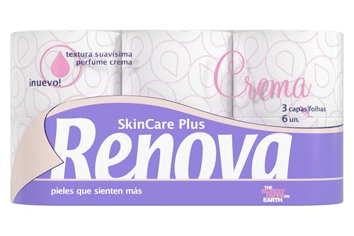 Renova Skin Care Plus Papel Higiénico Decorado Perfumado - 6 Rollos