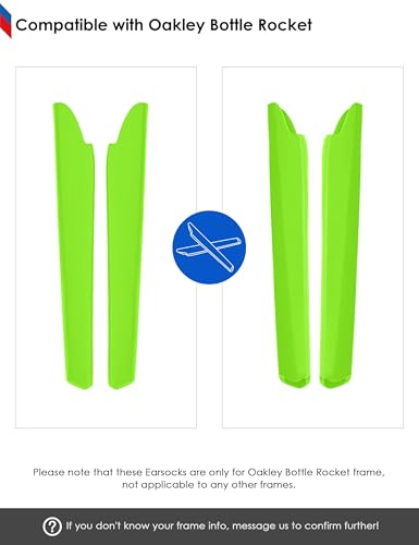 Image of BLAZERBUCK Replacement Temple Sleeves Ear Socks for Oakley Bottle Rocket OO9164 Sunglass - Green