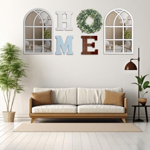 Novabright 6 Pcs Farmhouse Wall Decorations Set, Rustic Blue
