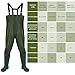 Jiubiaz Wathose 70D Nylon Composite PVC Angelhose, mit rutschfesten Gummistiefeln, Teichhose, Hochwasserhose, geeignet für Baustellen, Angeln, Bauernhöfe, Gärten（XXL）
