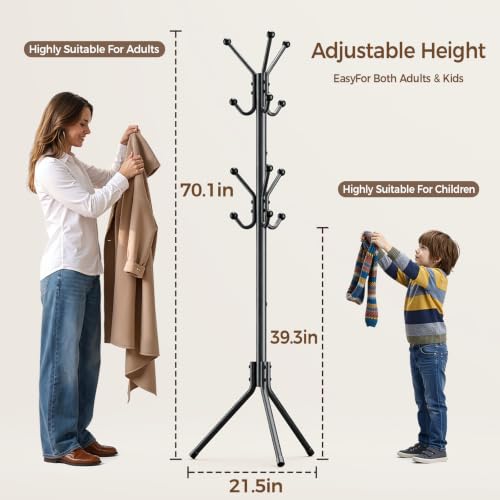 HYSEYY Coat Rack Freestanding,Metal...
