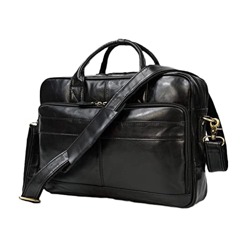 Sacoche en cuir véritable ordinateur portable 15,6" noire : finis les chocs sur votre mallette