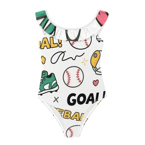Vestido de baño de béisbol que evita rozaduras en piscina para niñas activas