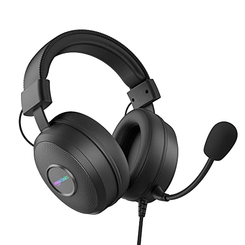 (Renewed) Amazon Basics Wired Over Ear Gaming Headphones mic for PC, Laptop Static RGB