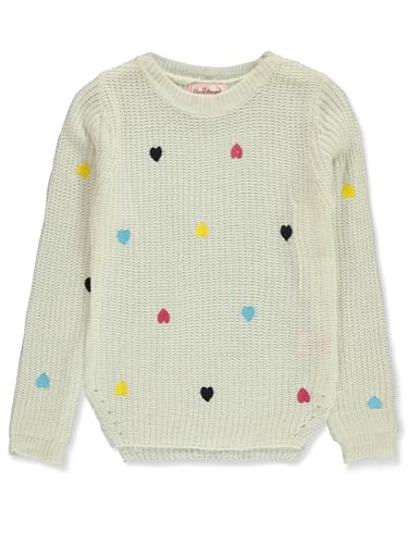 Pink Angel Girls' Rainbow Hearts Sweater - White, 2t
