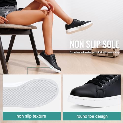 Image of Vepose Women's Lace-Up Walking Sneakers, Casual Low Top Shoes 8003