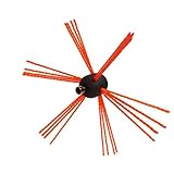 MonoSora Cepillo de limpieza de chimenea con cabezal flexible para tubos de 4 a 12 pulgadas, cabezal de cepillo de aluminio y varilla de acero inoxidable, rosca de 1/2 pulgada