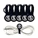 SUNFICON Black Cable Organizers, Magnetic Cable Clips Earbuds Cord Organizers Bookmark Whiteboard Noticeboard Fridge Magnets Keychain Headphone Cable USB Charging Cord Manager, 5 Pack