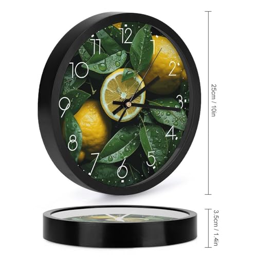 Horloge murale moderne décorative ronde à piles Fresh Lemon - 3