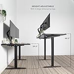 Mount-It! 60" Dual Motor Electric Standing Desk – Adjustable Height Sit Stand Desk with Memory Settings, Cable Management, Black Frame & Black Top - Image 2