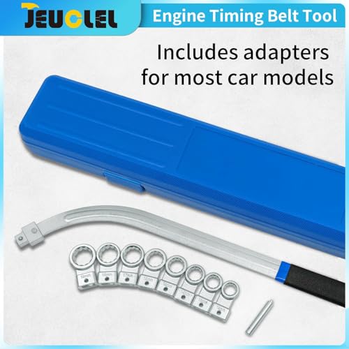 Image of 10PCS Auxiliary Idler Belt Tensioner Pulley Removal Tool Kit | 12Point, 12-19mm(0.47 inch-0.74 inch) Serpentine Belt Tension Pulley Wrench Set, Engine Timing Belt Tensioning Nut Bolt Screw Remover